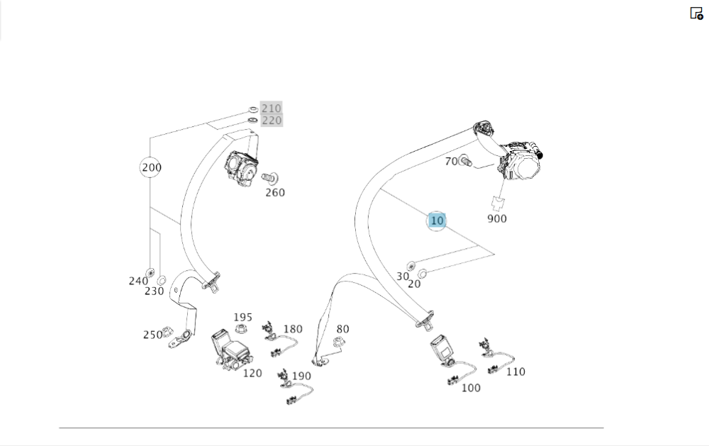 Mercedes-Benz  A1178600685 9C94 Ремінь безпеки заднього пасажира бічний CLA C117 Одесса - изображение 2