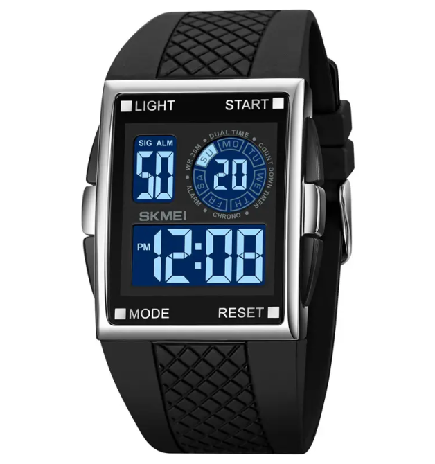 Мужские наручные кварцевые часы Skmei 1967 (Серебристые с черным) Винница - изображение 2