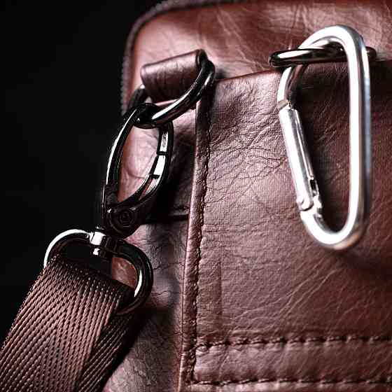 Отменная мужская сумка на пояс из натуральной кожи Коричневый (Vintage) Киев