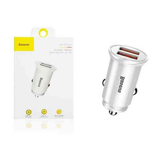 Автомобільний зарядний пристрій  Baseus Circular Plastic А+А 30W  White Киев