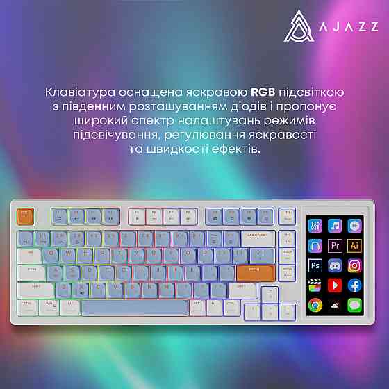 Клавіатура Ajazz AKP815 Huano Red Switch White (AKP815-R-WBO) ( білий, синій ) Харьков
