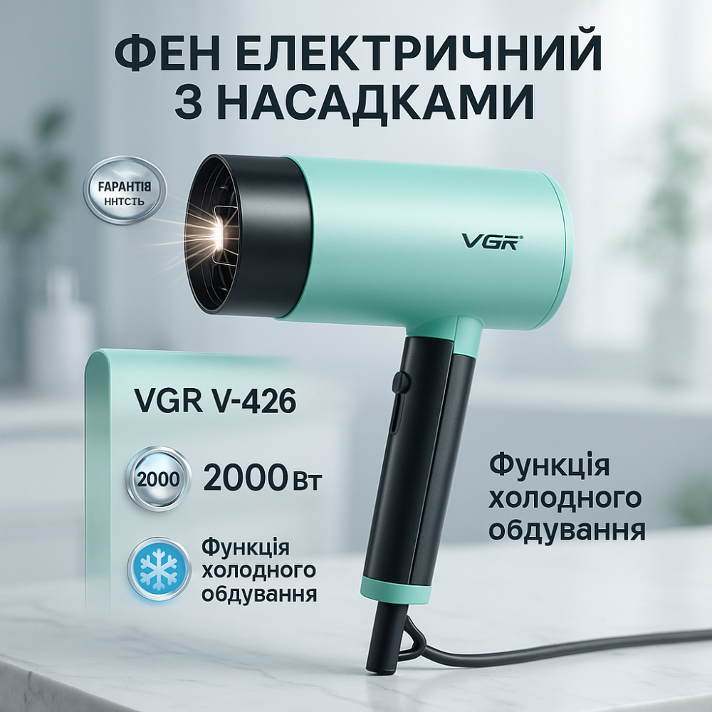 Фен з потужним мотором, Фен електричний з насадками Функціональний професійний IF-35 Львів - фото 8