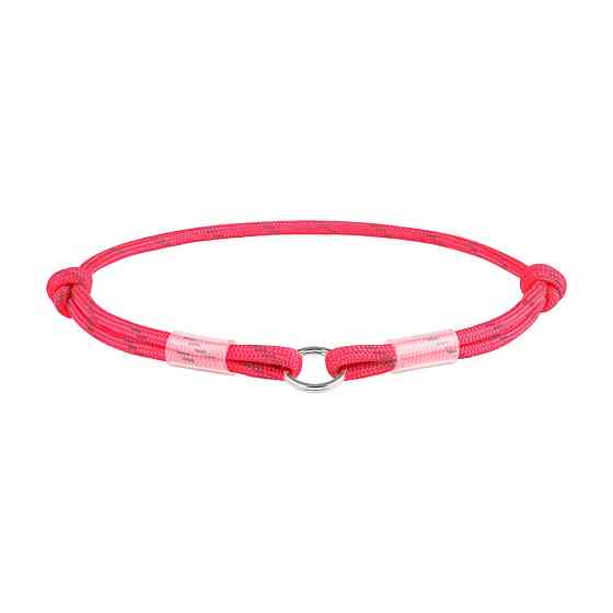 Шнурок для адресника з паракорду WAUDOG Smart ID, світловідбиваючий, розмір S, діаметр 4 мм, довжина 25-45 см рожевий Київ
