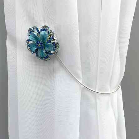 Магніти для штор та гардин "Flowers" набір 2 шт Блакитний (81-240) Київ