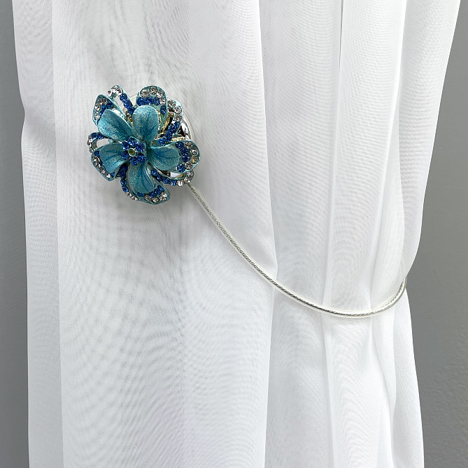 Магніти для штор та гардин "Flowers" набір 2 шт Блакитний (81-240) Київ - фото 3