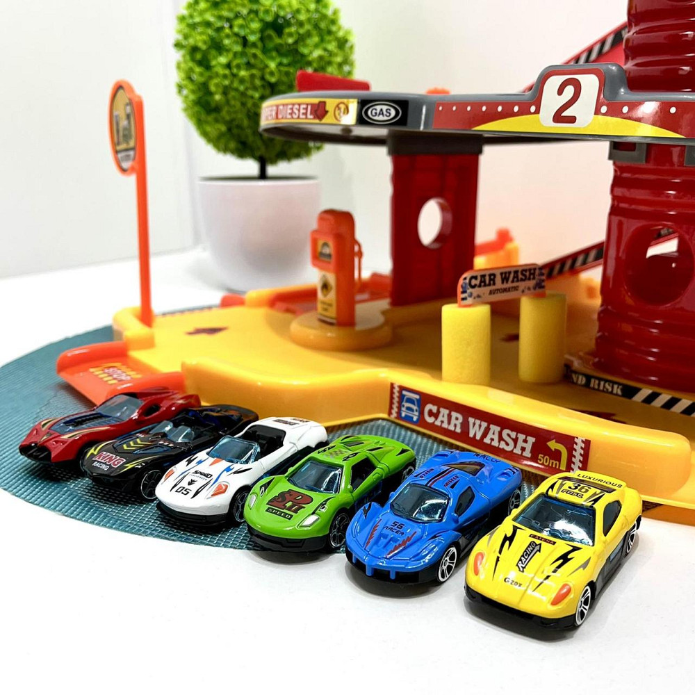 Гараж паркування 3 поверхи 50х35х9см 6 шт машинок (P9988A-2) Чернігів - фото 8