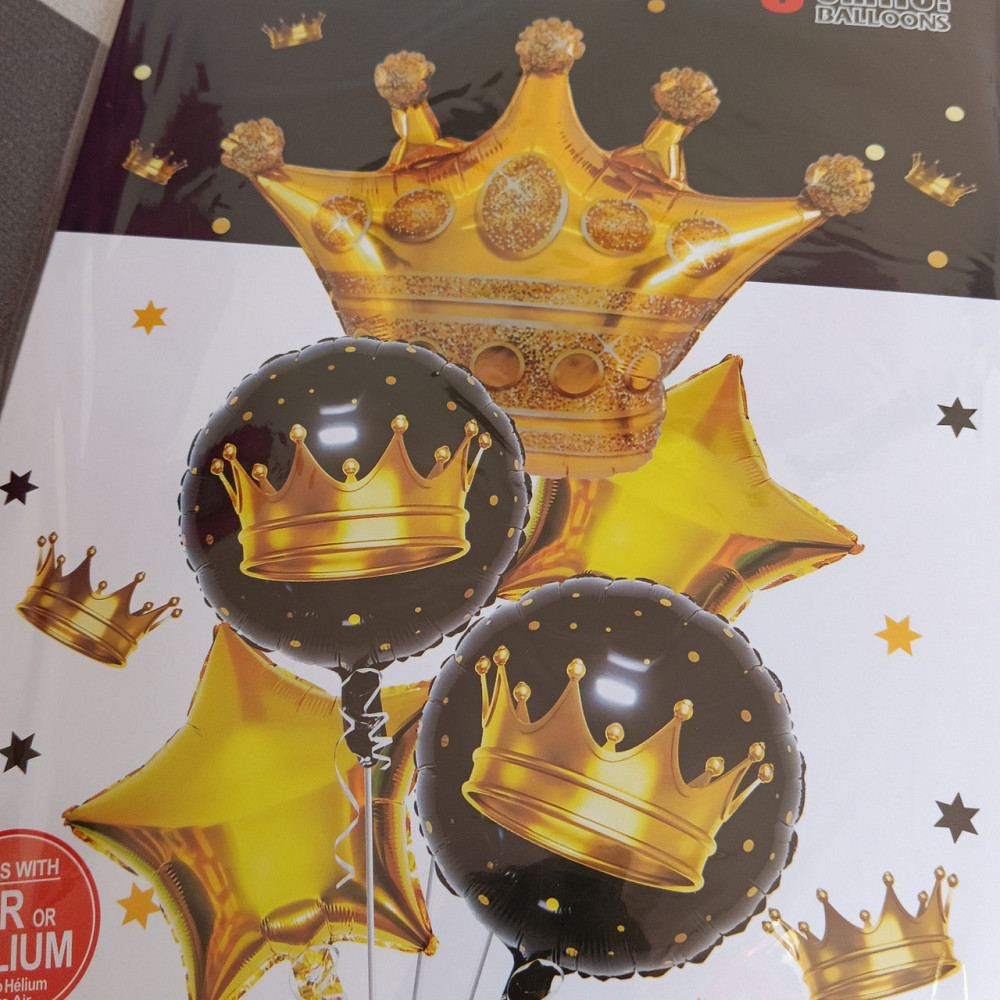 Набор воздушных шаров корона золото (5 предметов) Киев - изображение 2
