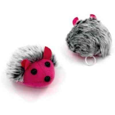 Игрушка для кошек Hippie Pet Вибрирующая мышка серо-розовая 7 см (HIPCT2304004) Винница