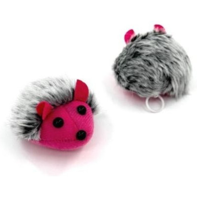 Игрушка для кошек Hippie Pet Вибрирующая мышка серо-розовая 7 см (HIPCT2304004) Винница - изображение 1