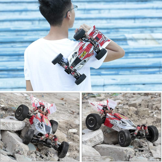 Швидкісна баггі на р/к WLtoys 144001 60 км/год 1:14: алюмінієве шасі, 4WD, масляні амортизатори, повний привід Київ