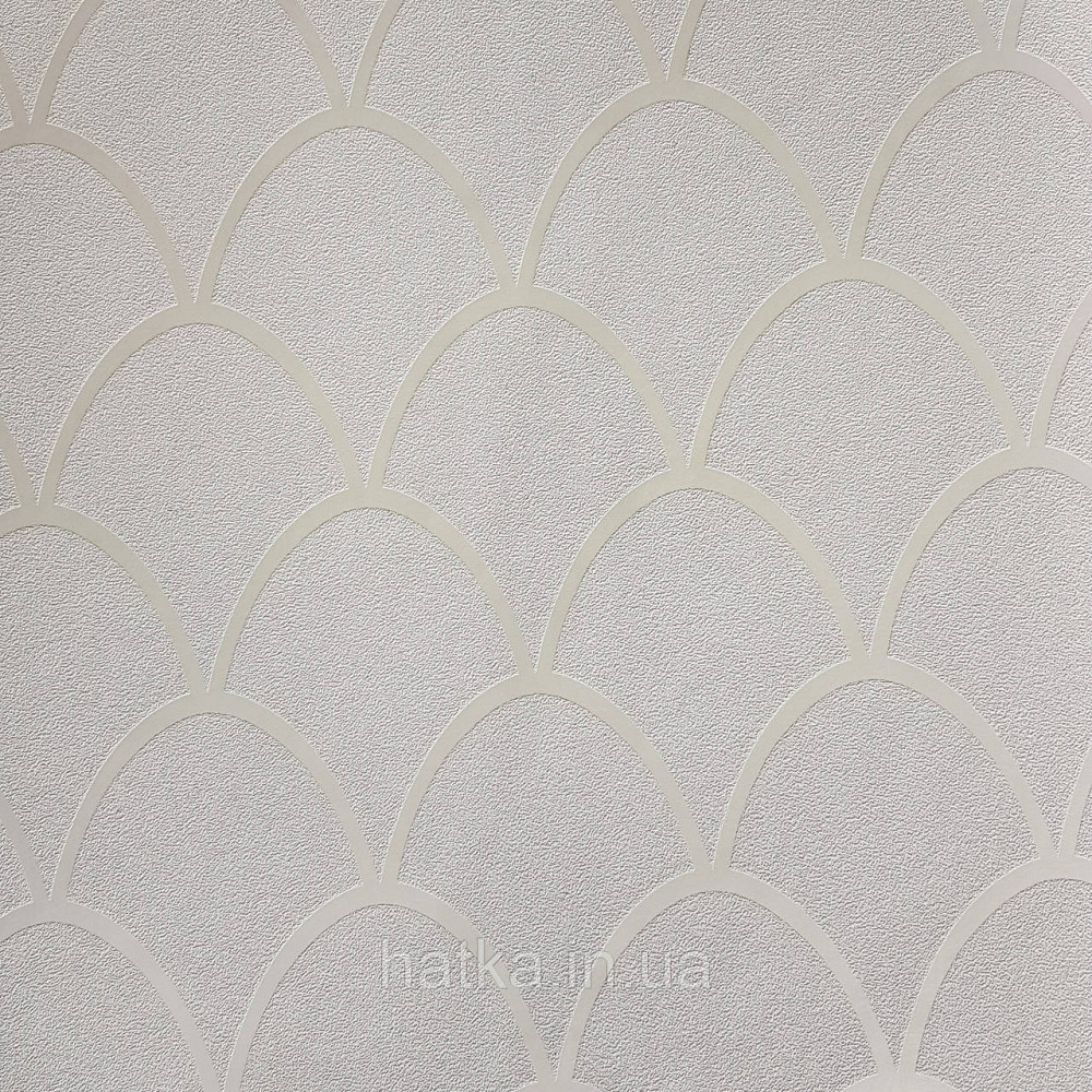 Шпалери вінілові на флізелін Marburg New Spirit Schoner Wohnen геометрія напівкола сріблясті смуги на білому Київ - фото 2