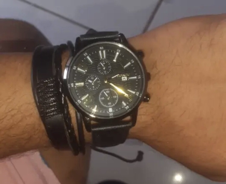 Подарочный набор для мужчин: наручные часы с 3 ориг. браслетами- диам 4см, длин 24см, шир рем 2см, без коробки Киев - изображение 7