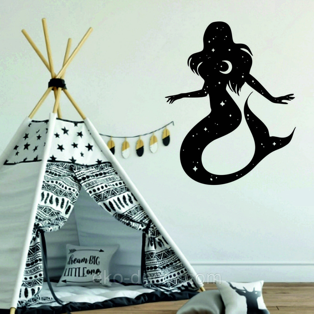 Декоративное настенное 3D Панно «Русалочка» Декор на стену с объемом 110*88 см, Черный Киев - изображение 2