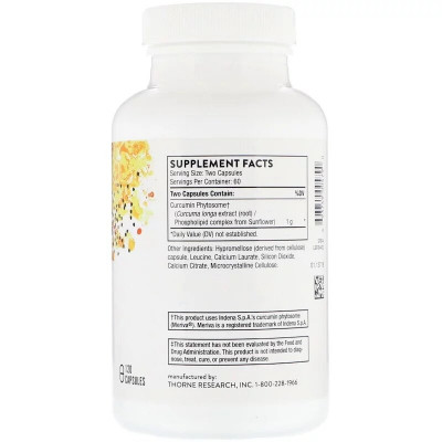 Антиоксидант Thorne Research Фітосоми куркумін 500-SF, Curcumin Phytosome Meriva, 120 гел (THR-00479) Вінниця - фото 2