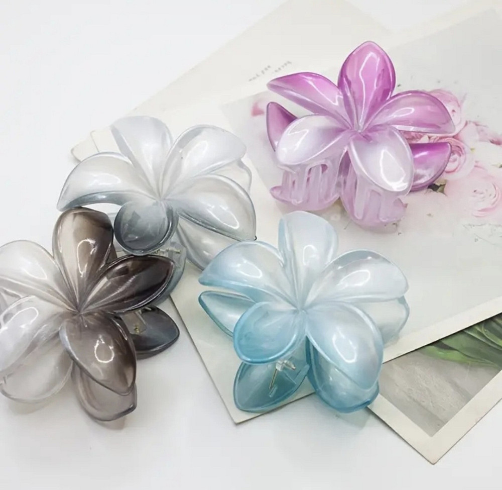 Заколка-крабік квітка 8 см Оранжевий Смела - изображение 4