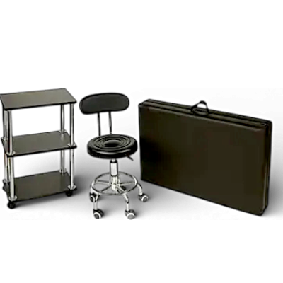 Косметологическая кушетка с тележкой и стульчиком со спинкой (комплект) Киев