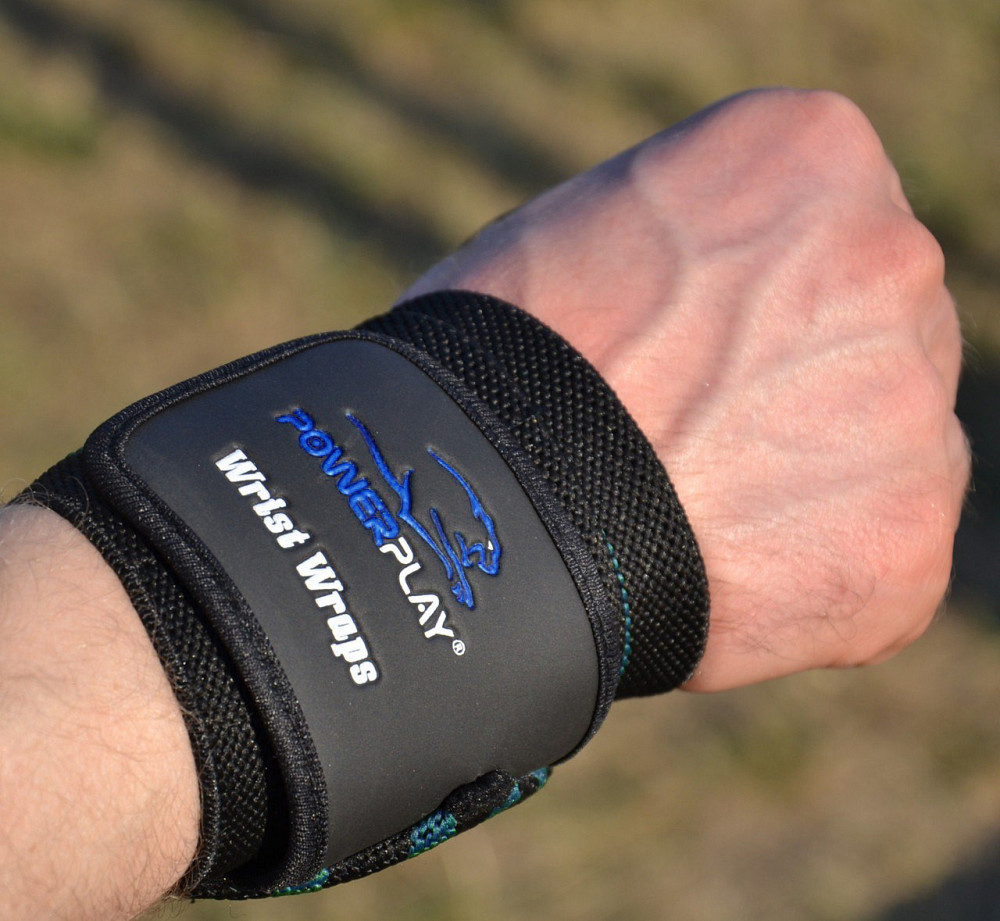 Кистьові бинти PowerPlay 3081 Gym WristT Wraps Чорно-Сині Кам'янське - фото 9