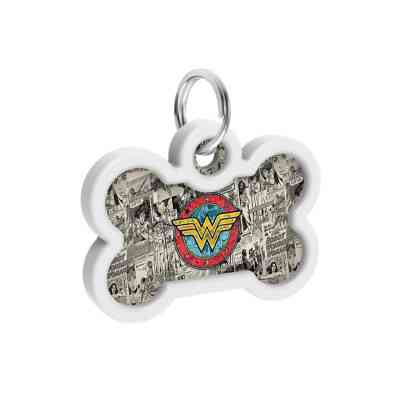 Адресник для животных WAUDOG Smart ID с QR паспортом "Чудо-женщина 2" кость 40х28 мм (0640-1013) Винница