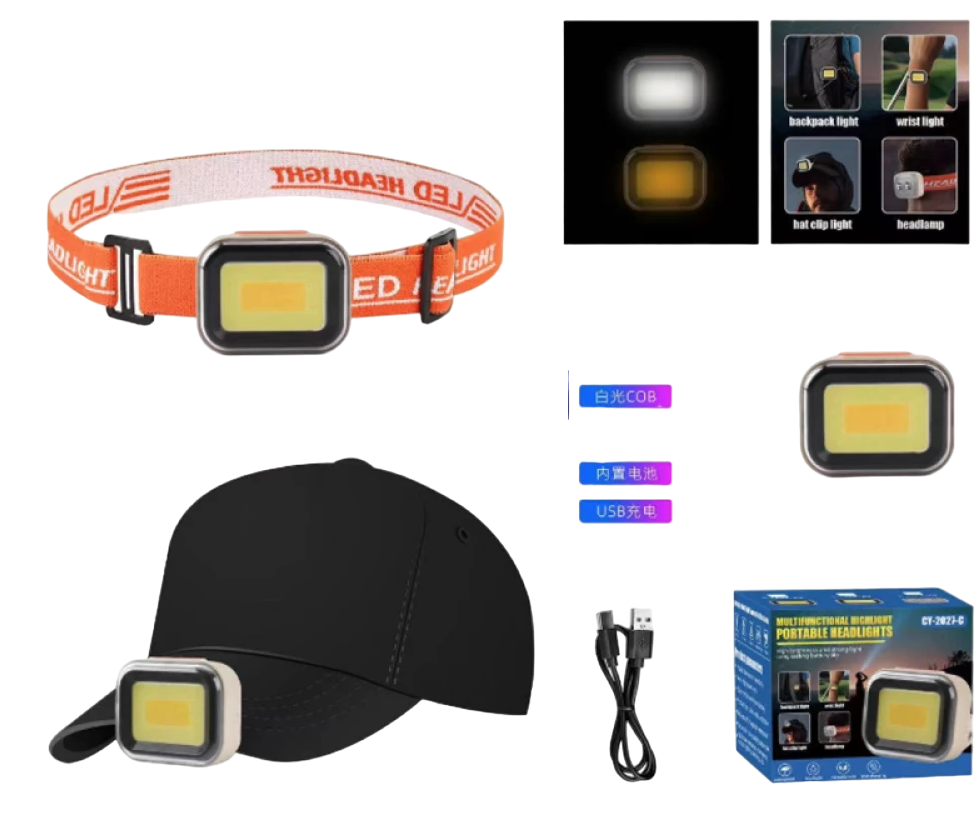 Налобний ліхтар CY-2027-C, ЗП Type-C, COB Дніпро - фото 1