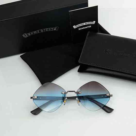 Женские брендовые безоправные очки Chrome Hearts (20870) blue Киев