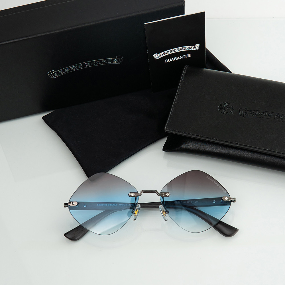 Женские брендовые безоправные очки Chrome Hearts (20870) blue Киев - изображение 4