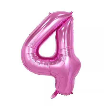 Кулька цифра 4 фольгована 32 дюйма рожевий Київ