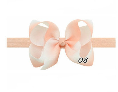 Персиково-белая повязочка для детей - окружность 34-50см, размер банта 11см Киев - изображение 1