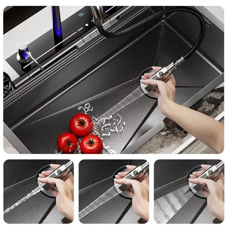 Кухонная раковина водопад Willda,кухонная мойка водопад темно-серая 75х46х22 (354481631) Киев - изображение 6