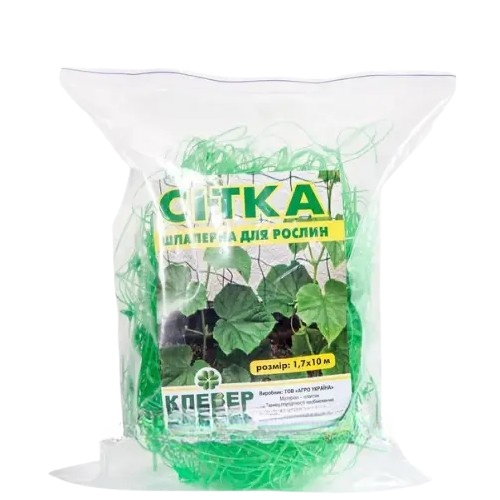 Сітка пластикова шпалерна 130*180мм 1,7*10м зелена Клевер Житомир