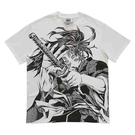 Футболка для хлопчика з принтом аніме Вбивця демонів Кокусхібо Уппер Ранк оверсайз (зріст від 165 до 180) Чорний Дніпро