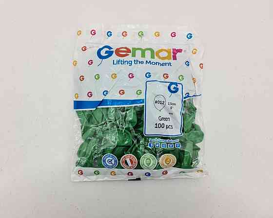 Повітряні кульки пастель зелений 5" (13 см) 100 шт Gemar (1 пач.) Харків