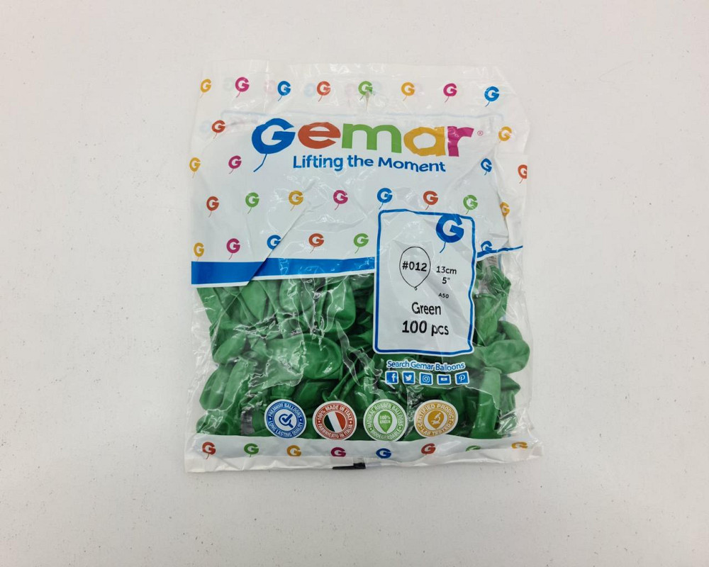 Повітряні кульки пастель зелений 5" (13 см) 100 шт Gemar (1 пач.) Харків - фото 3