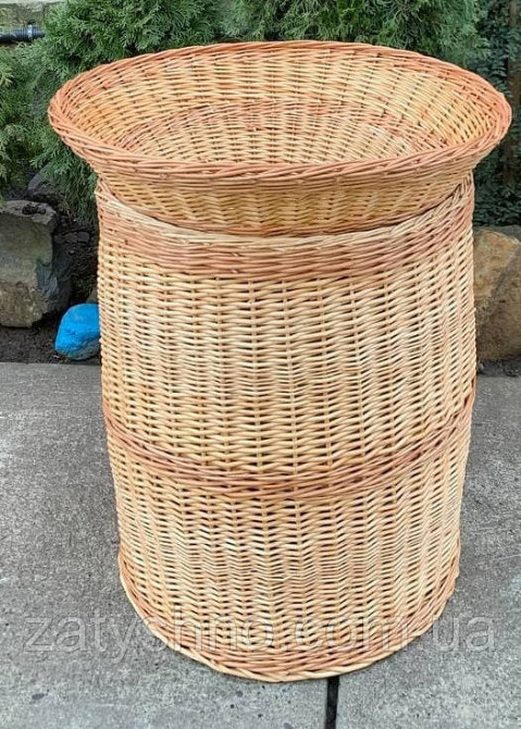 Корзина высокая с крышкой-корзинкой плетеная Киев - изображение 2