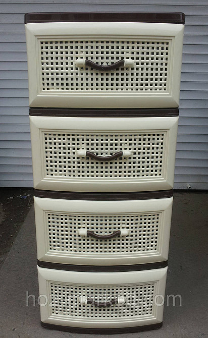 Пластиковый комод большой сетка бежево-коричневый 93х40х52 см Харьков - изображение 1