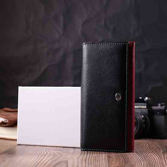 Місткий гаманець для прекрасних жінок із натуральної шкіри ST Leather 22517 Різнокольоровий Київ