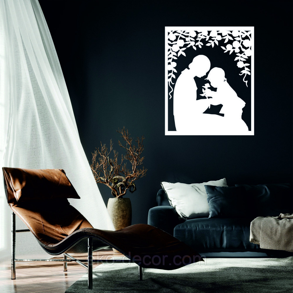 Декоративное настенное Панно «Мать и ребенок» Декор на стену 90*73 см, Белый Киев - изображение 1