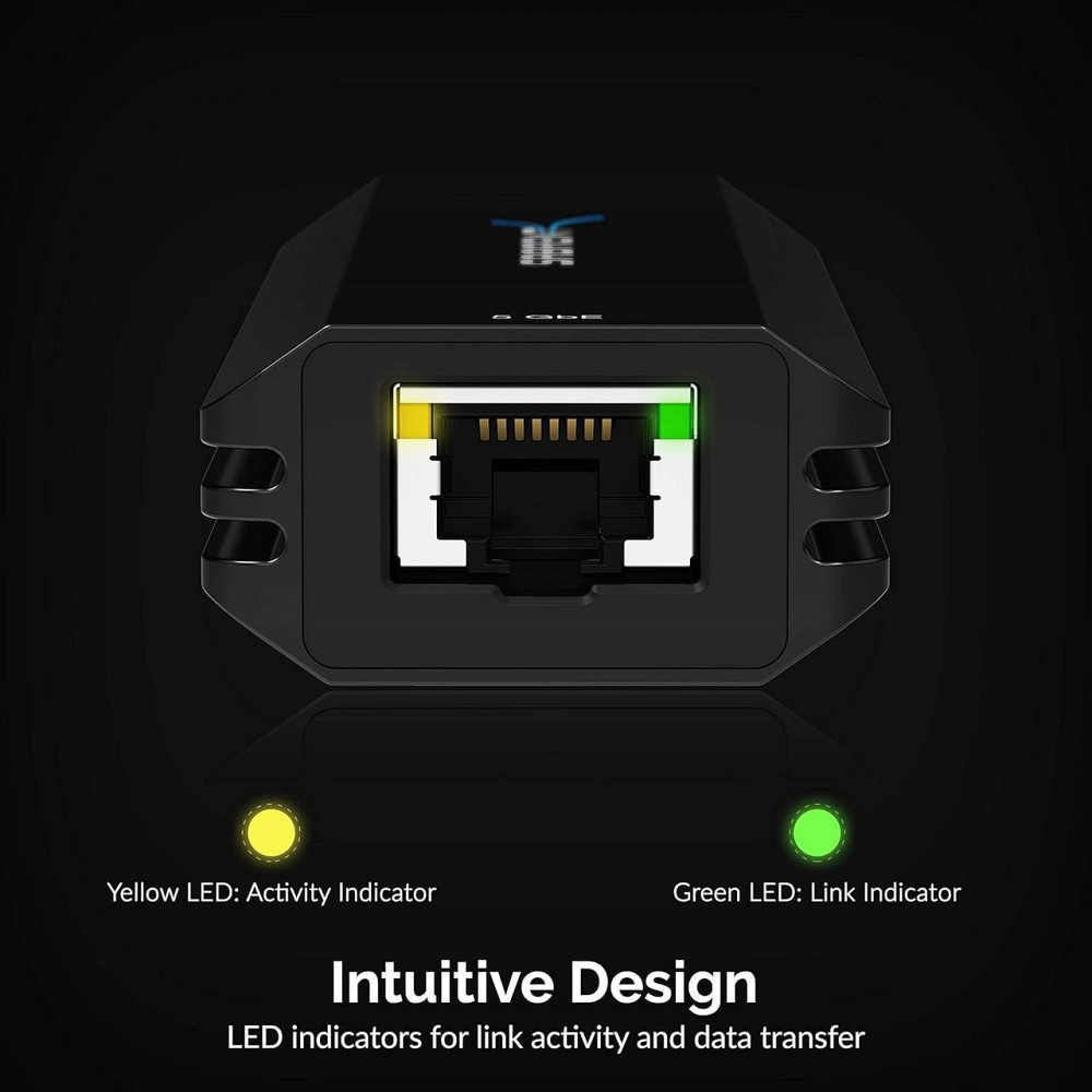 Адаптер мережевий Sabrent USB Ethernet 5 Gbps для інтернету, інтернет-адаптер на RJ45 гігабітний, USB-C/USB-A чорний Київ - фото 3