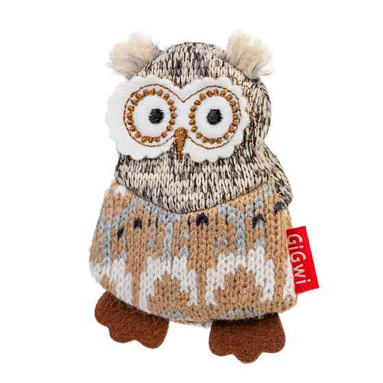 Игрушка для собак Сова с пищалкой GiGwi Plush Friendz, текстиль, 10 см Киев