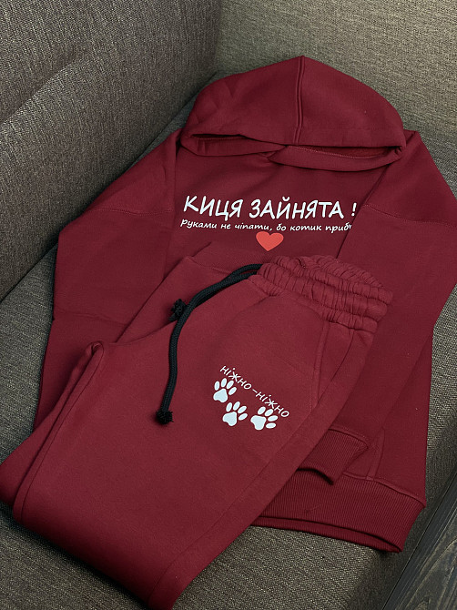 Костюм бордовий - "Киця зайнята! Руками не чіпати, бо котик приб'є" Чернівці - фото 6