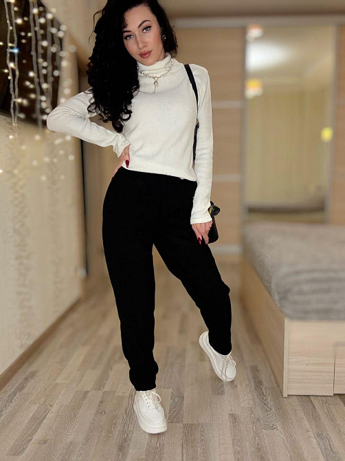 Жіночі утеплені штани мом із вельвету на щільному флісі Чорний, 42/44 Одеса - фото 3