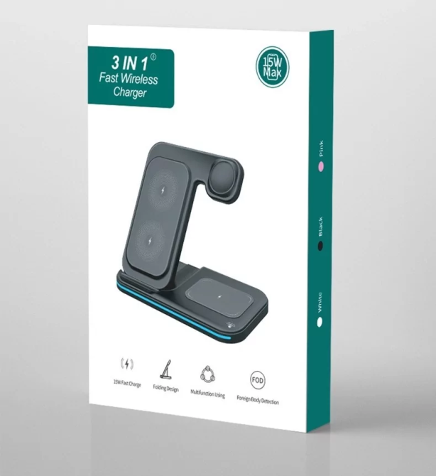 Бездротова зарядна станція OJD-95 Wireless Charger Stand (з функцією MagSafe) 15W Київ - фото 6