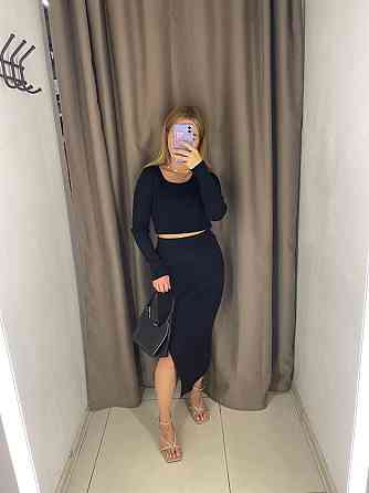 Женский базовый костюм двойка: топ и юбка турецкий рубчик резинка Одесса