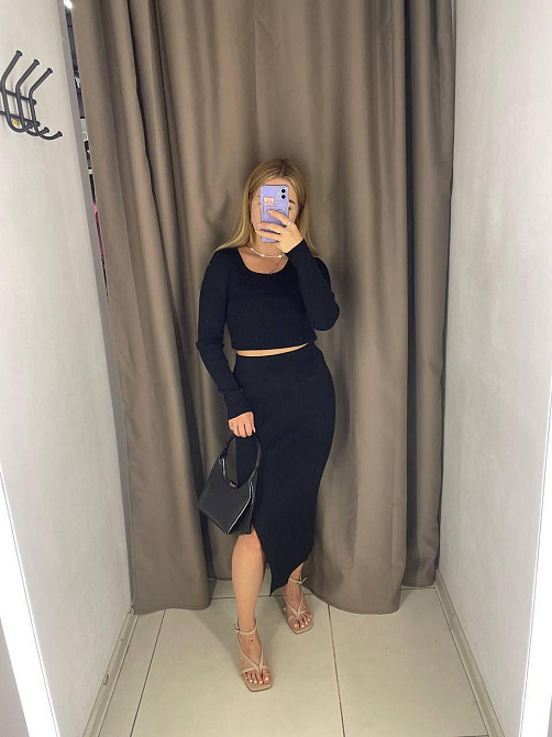 Женский базовый костюм двойка: топ и юбка турецкий рубчик резинка Одесса - изображение 2