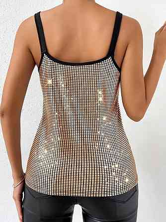 Майка блестящая женская золотисто-черный Киев