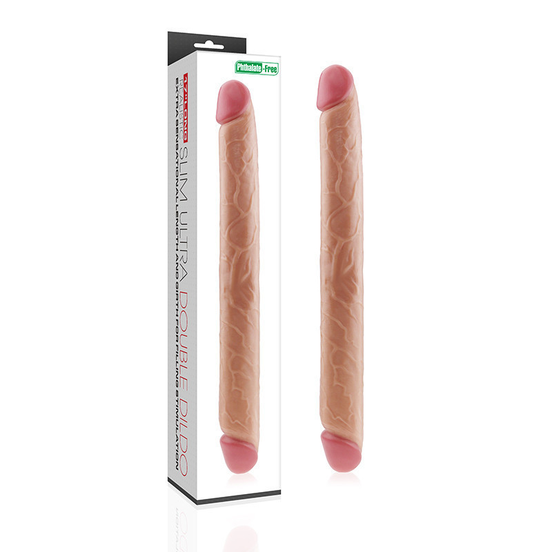 Двосторонній фалоімітатор - King-Sized Realistic Slim Ultra Double Dildo 17" Sex Aura Київ - фото 1