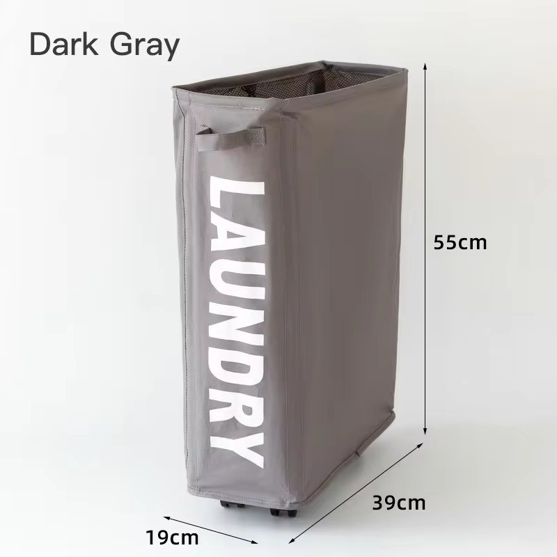 Кошик зі знімним мішком сіткою для білизни, складний на колесах, сірий Кам'янець-Подільський - фото 7