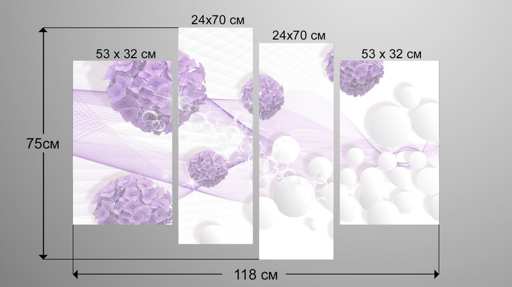 Модульна картина Квіти Абстракція Art-4_4 Київ - фото 3