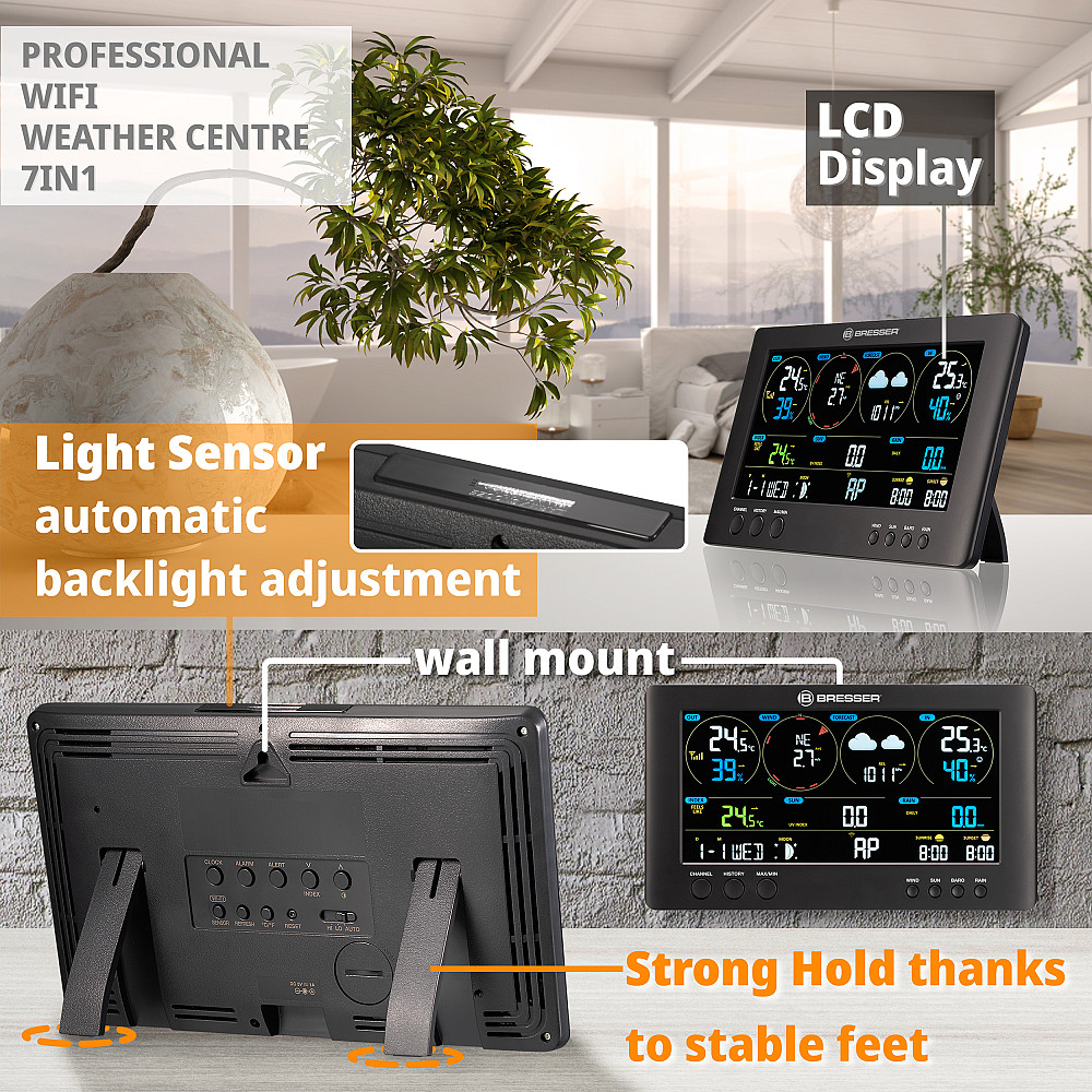 Метеостанция Bresser WIFI ClearView Weather Center 7-in-1 Sensor (7002586) Киев - изображение 5