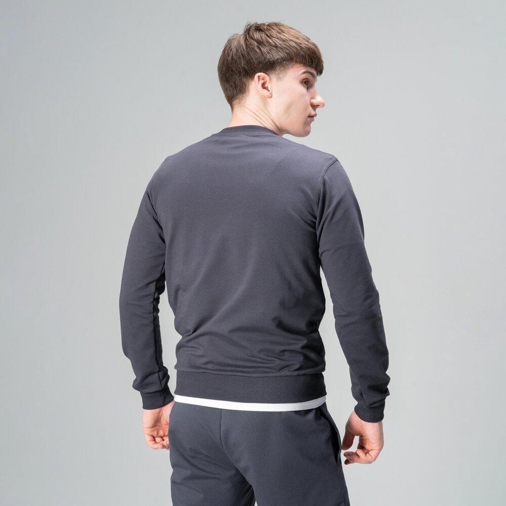 Світшот чоловічий однотонний темно-сірий Pobedov 001 Київ - фото 12