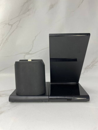 Б/у Беспроводное зарядное устройство GIZONT 3 в 1 док-станция для iPhone, Apple Watch, AirPods съемная Qi 10W Black Киев